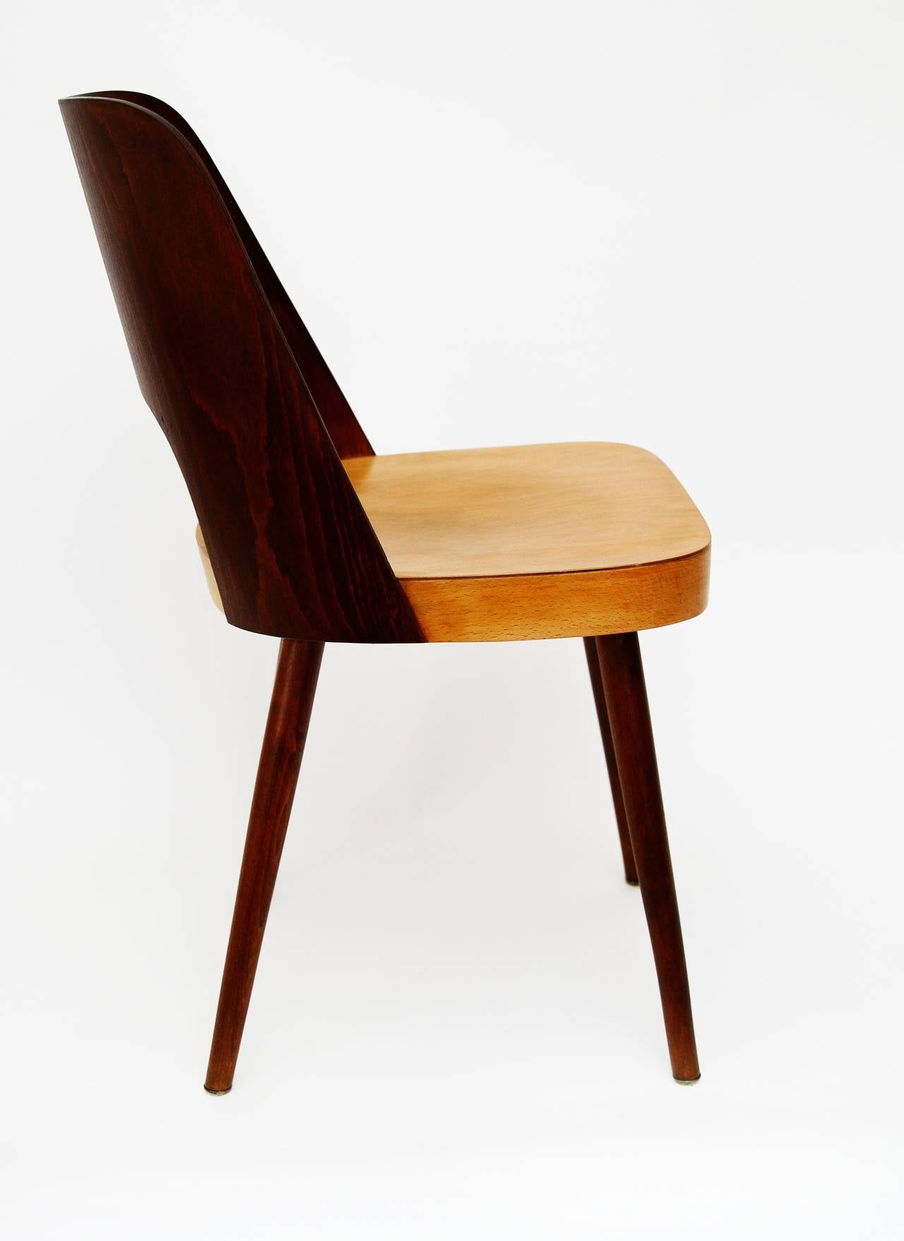 Mid-Century Modern Viennese Bicolored Chair in Beech by Oswald Haerdtl for Thonet, 1950s