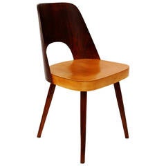 Viennese Bicolored Chair in Beech by Oswald Haerdtl for Thonet, 1950s