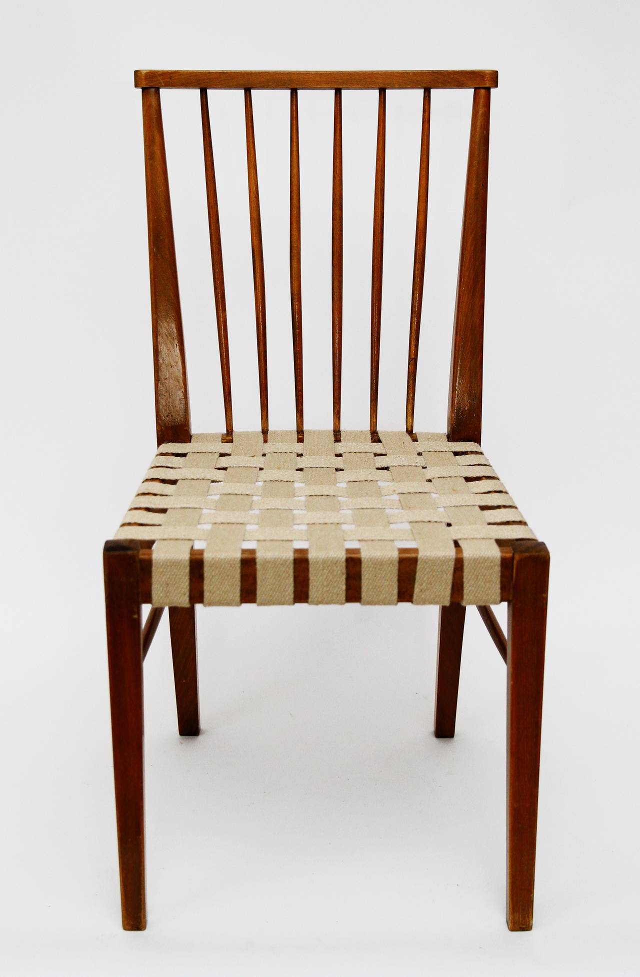 Mid-20th Century Set of Six Very Rare Roland Rainer Chairs, Austria, 1950s For Sale