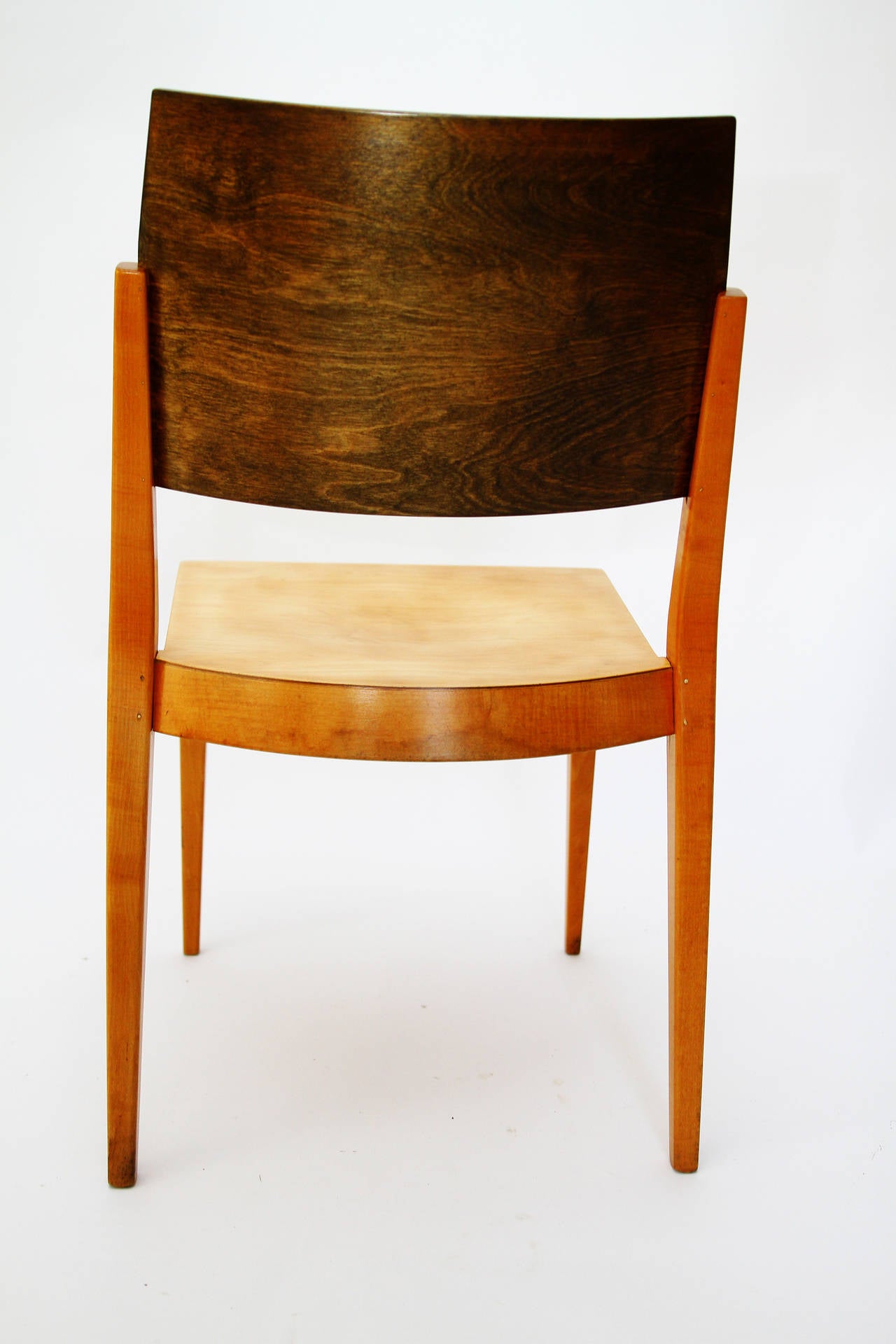 Maple Four Important Austrian Stacking Chairs by Karl Schwanzer, 1950s