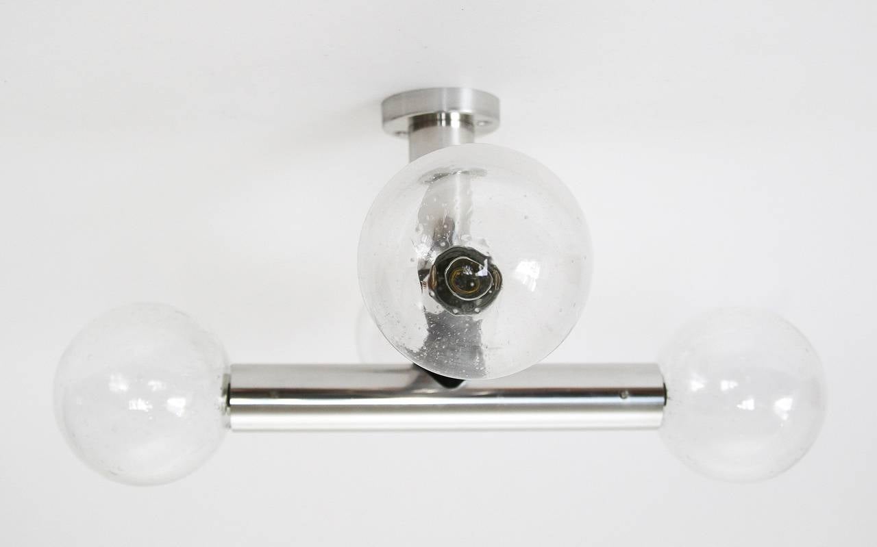 Atomic Sputnik-Leuchte Einbaubeleuchtung aus Glas Chrom von Kalmar, 1960er Jahre (Moderne der Mitte des Jahrhunderts)