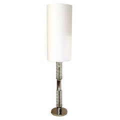 1970s Chrome and Molded Glass Floor or Table Lamp by Richard Essig