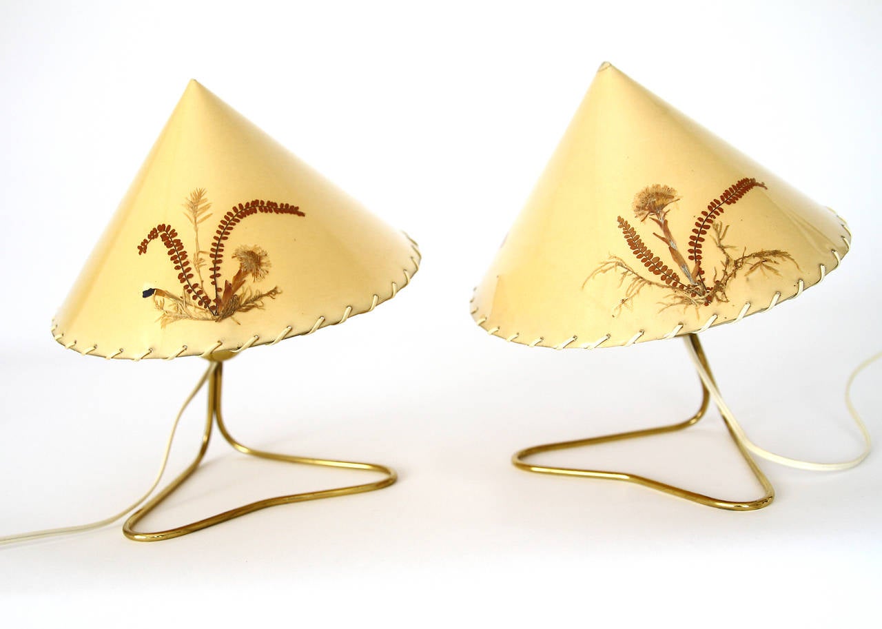 Pair of Austrian Brass Table or Wall Lamps by Rupert Nikoll, 1950s In Good Condition In Hausmannstätten, AT
