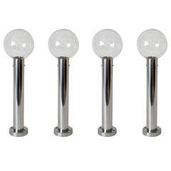 Four Handblown Glass and Nickel Chrome Table, Wall or Ceiling Lights by Kalmar 2