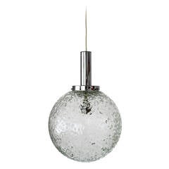 Pendant Light by Doria, Glass Globe and Chrome, 1970s 8