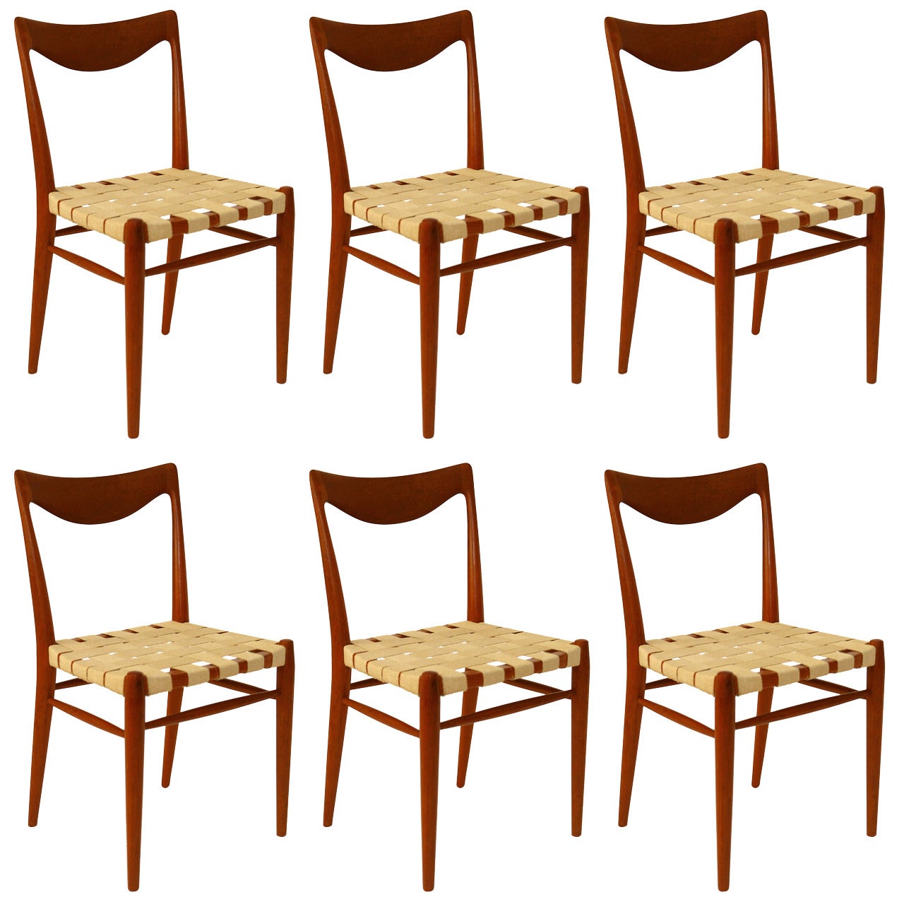 Set of Six Niels Moller Style Teak Dining Chairs, 1960s