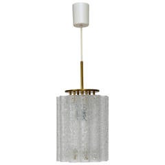 Textured Glass Tubes Cylinders Pendant by Doria, Germany, 1960s
