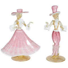 Pair of Dancing Murano Figurines