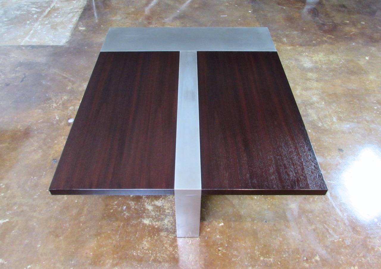 Brushed David Gulassa Planked Coffee Table For Sale