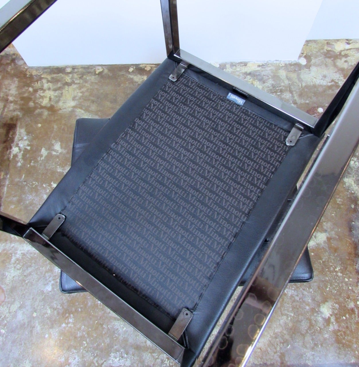 Leather Pair of Minotti Monge Stools