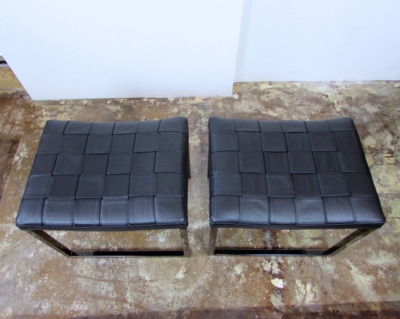 Contemporary Pair of Minotti Monge Stools