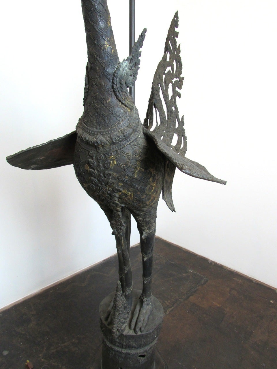 Pair of 19th C. Thai Bronze Hong Lamps 2