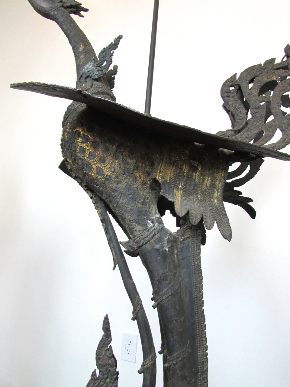 Pair of 19th C. Thai Bronze Hong Lamps 3