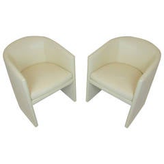 Pair of A. Rudin Leather Chairs