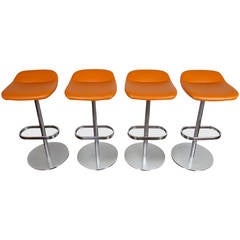 Set of Four Walter Knoll Turtle Bar Stools