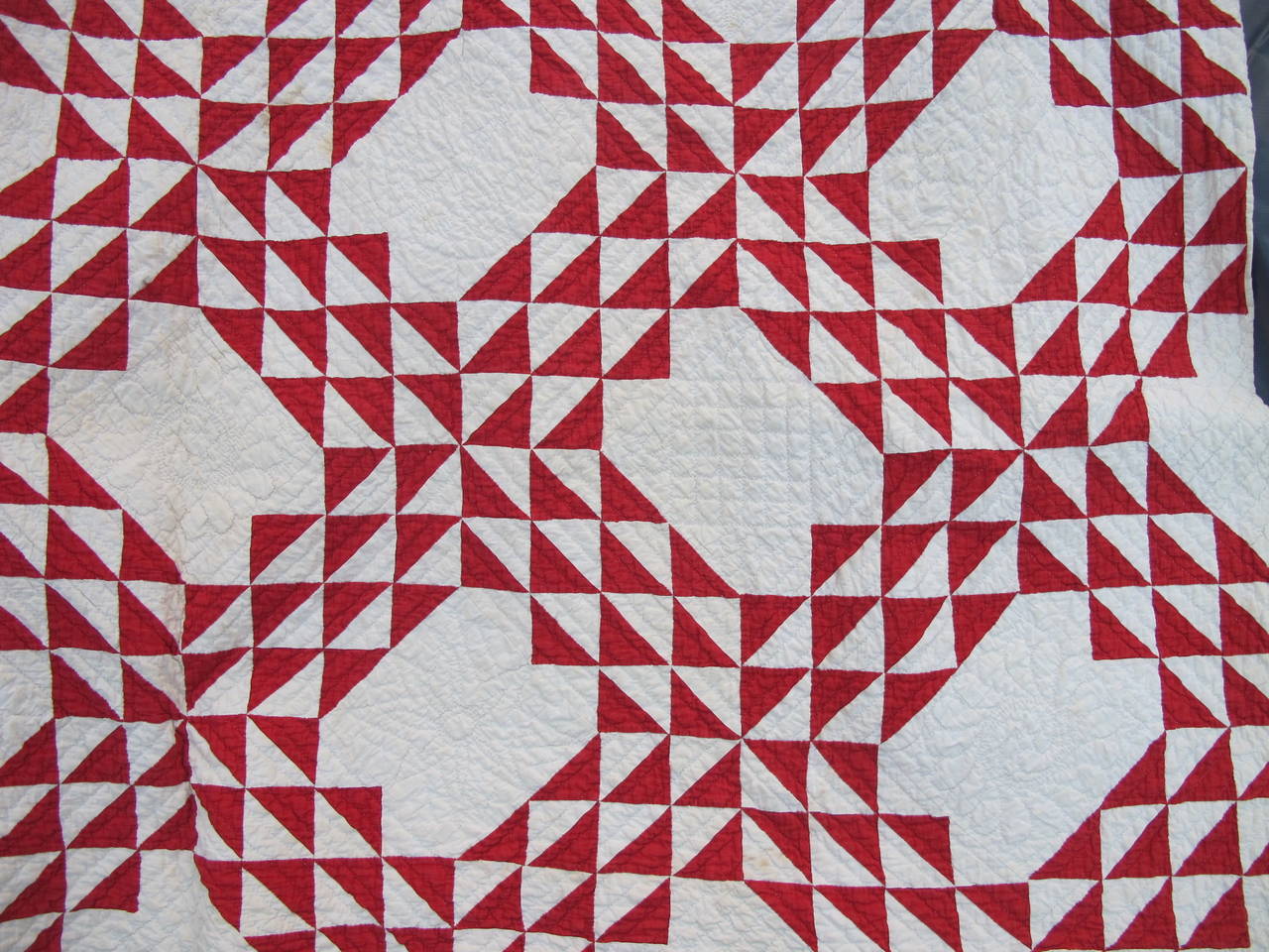 Exceptionally finely quilted early American quilt.