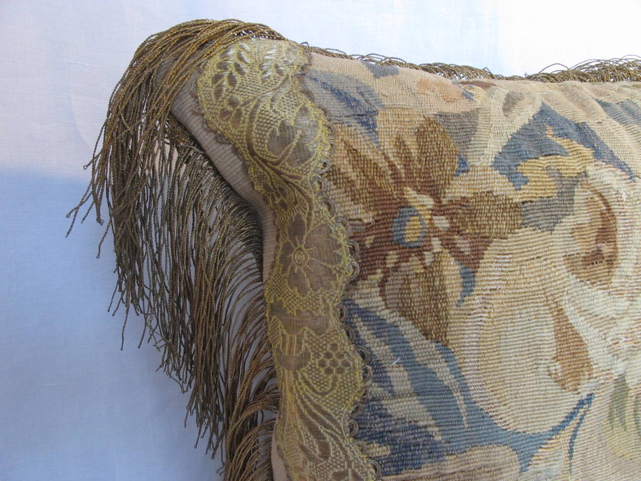 French Early 19th Century Aubusson Tapestry Pillow For Sale