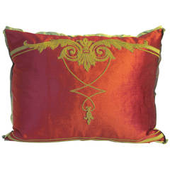 Antique Metalic Embroidered Pillow