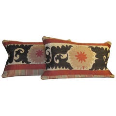 Antique Early 20th Century Suzani Tapestry Pillows