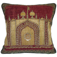Ottoman Era Metallic Embroidered Pillow, 19th Century