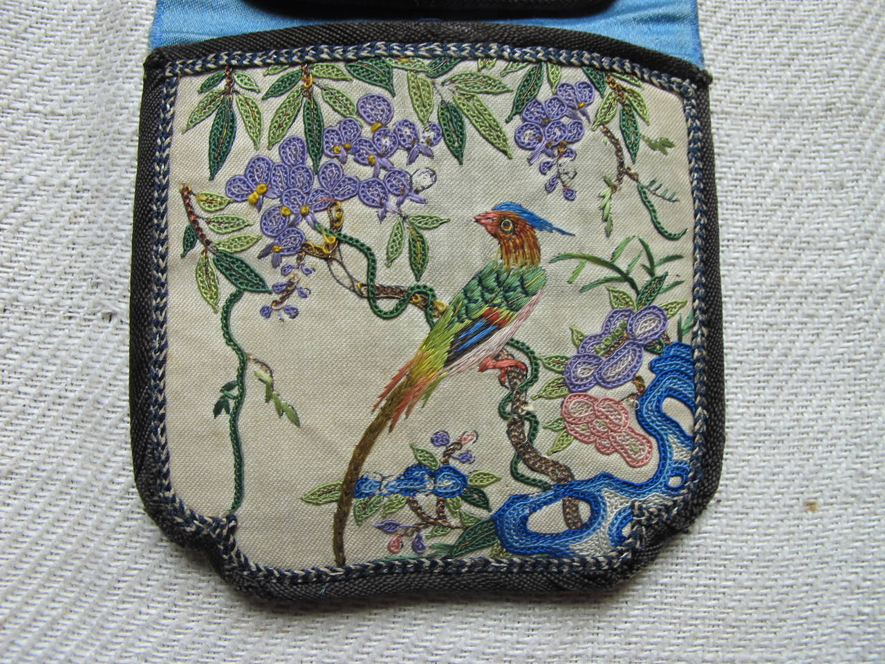 Small intricately embroidered small purse and pocket watch holder,