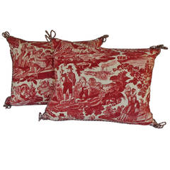 Period Hand Quilted Toile Pillows