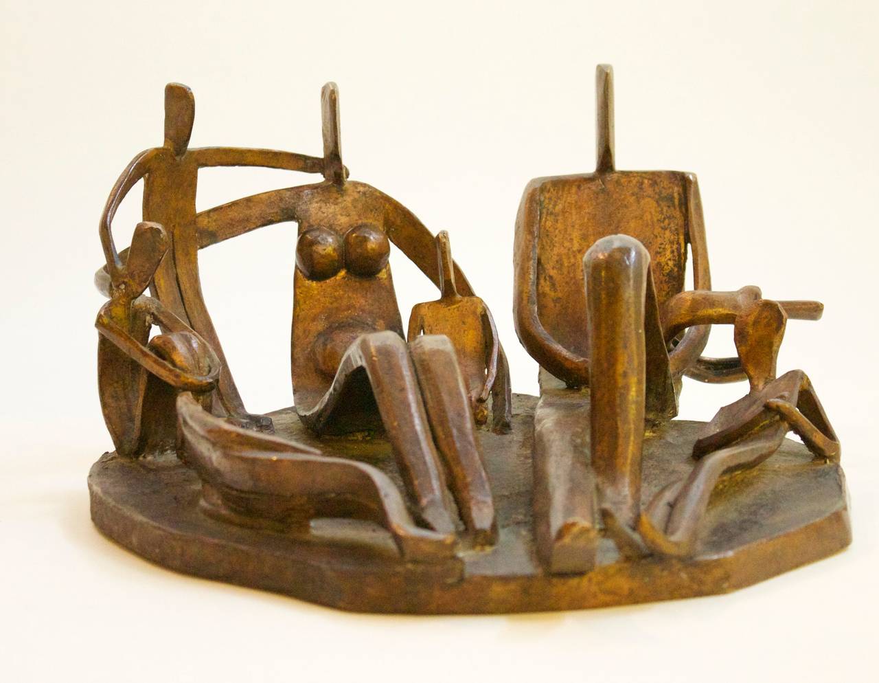 American Modernist Bronze Abstract Sculpture by Dudley Pratt Entitled 