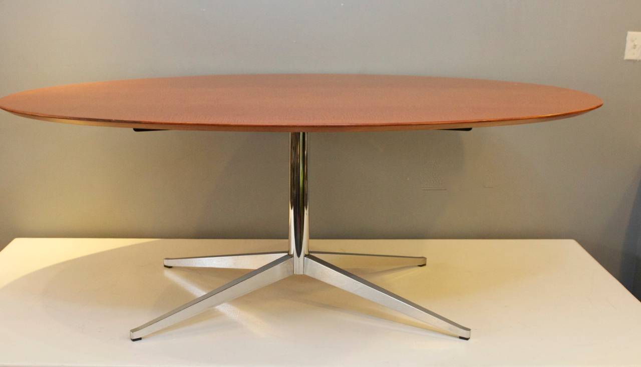 Burl Wood Oval Florence Knoll Table/Desk 2