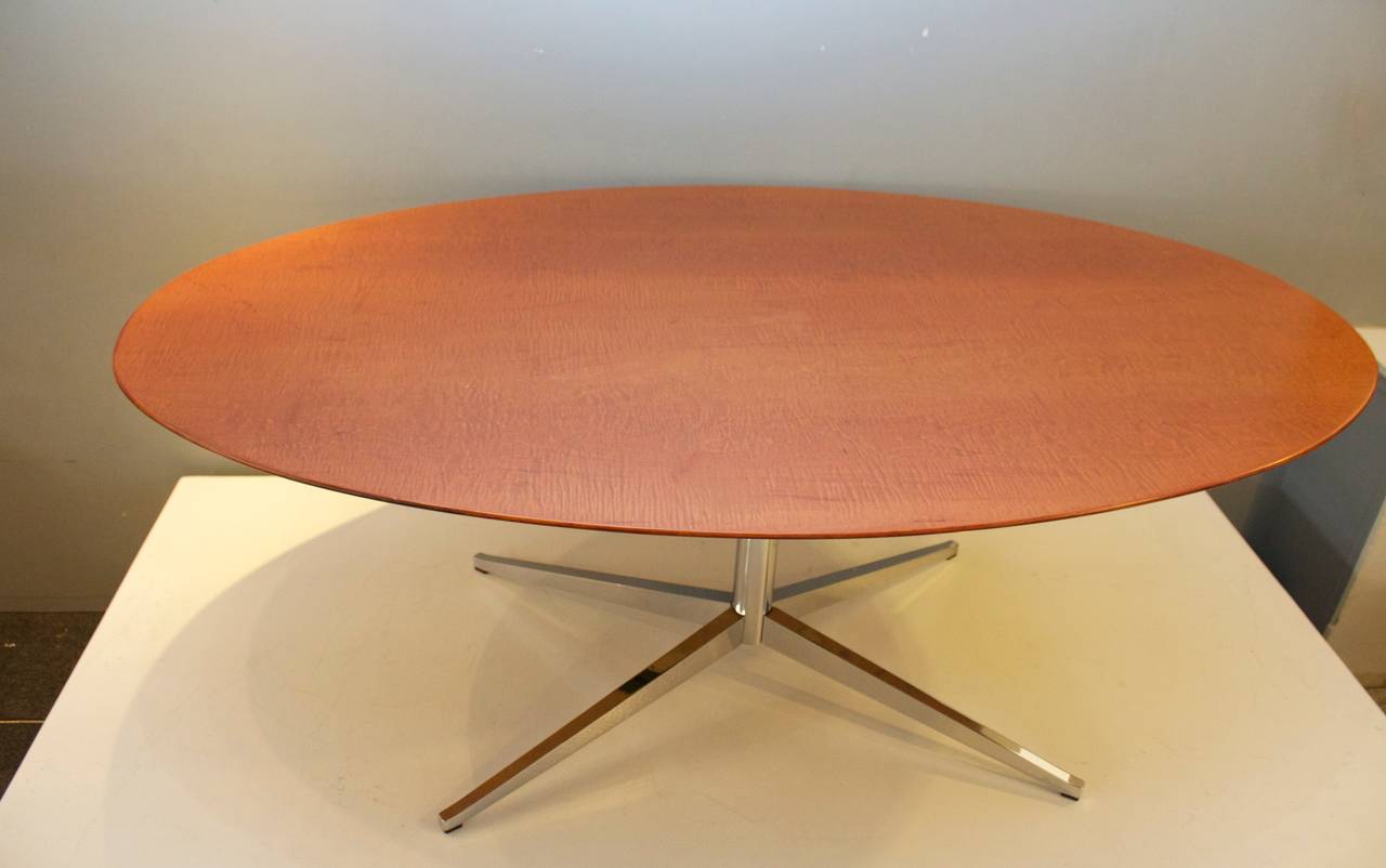 Mid-Century Modern Burl Wood Oval Florence Knoll Table/Desk