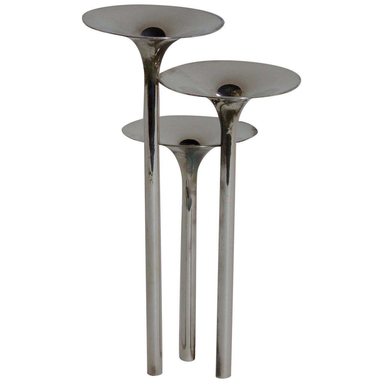 3 Prong Candleholder By Christofle For Sale