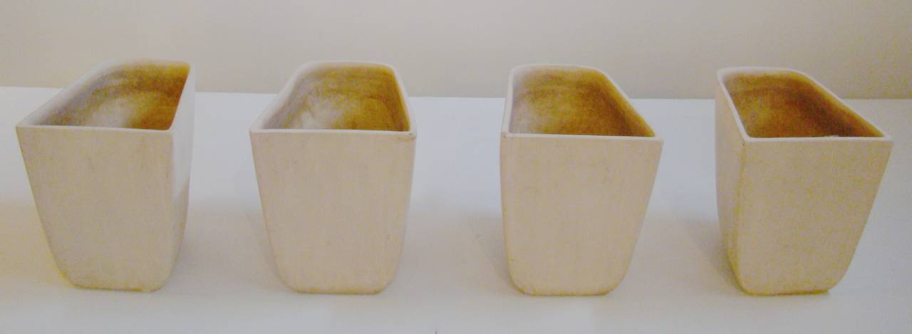 Mid-Century Modern Group of Four 'Domino' Wall Planters by Malcomb Leland for Architectural Pottery For Sale