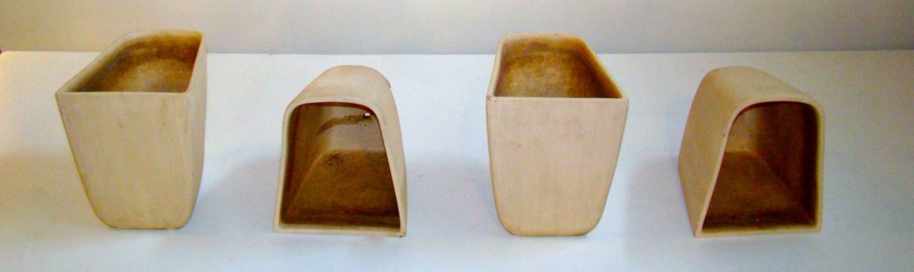 American Group of Four 'Domino' Wall Planters by Malcomb Leland for Architectural Pottery For Sale