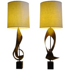 Pair of Soaring Sculptural Table Lamps by Designer Harry Balmer
