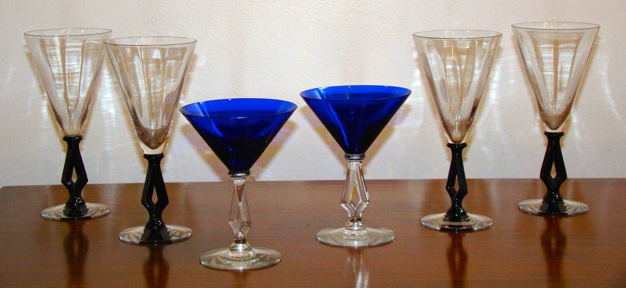 Mid-20th Century Art Deco Barware or Stemware by Morgantown Glass Company For Sale
