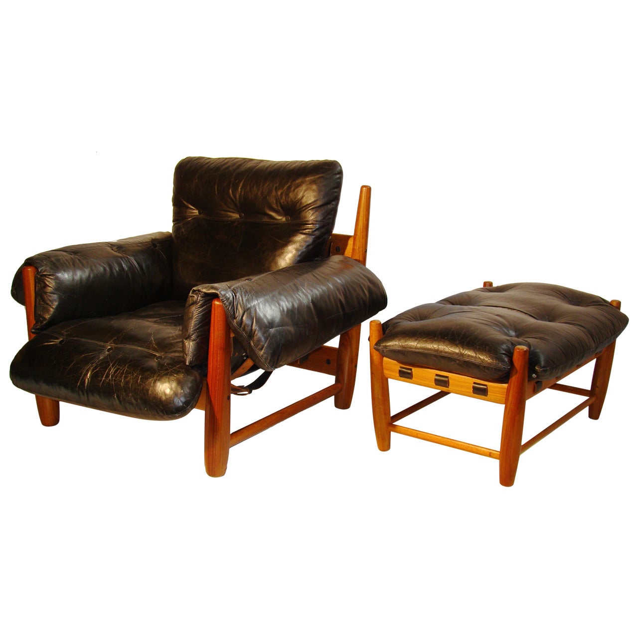 Stunning Sergio Rodrigues "Mole" Lounge Chair + Matching Ottoman "SATURDAY SALE"