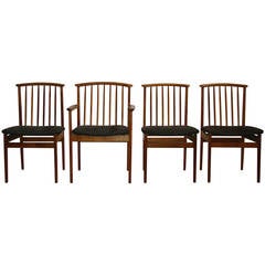 Set of Four Teak and Leather Chairs by DUX "SATURDAY SALE"