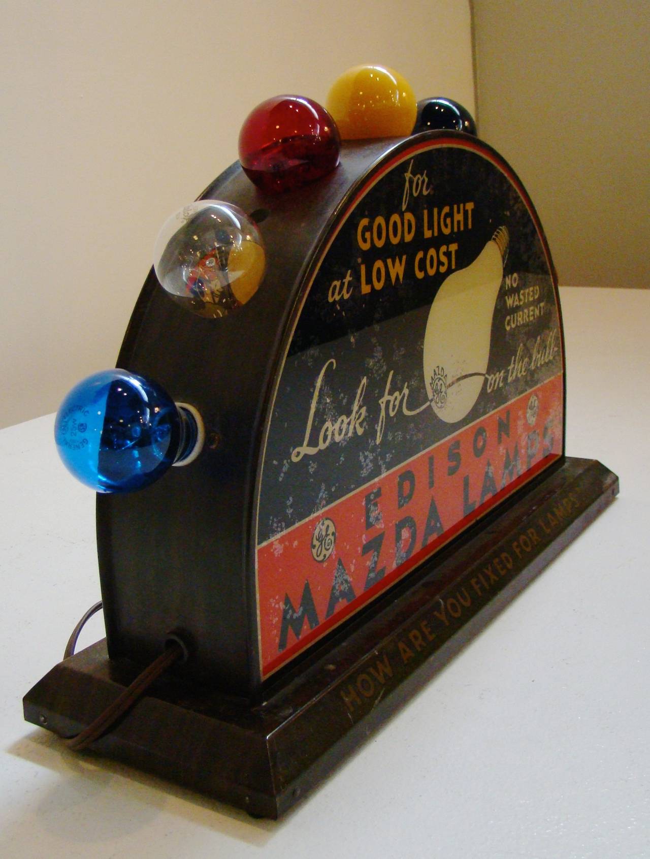 edison mazda lamp display