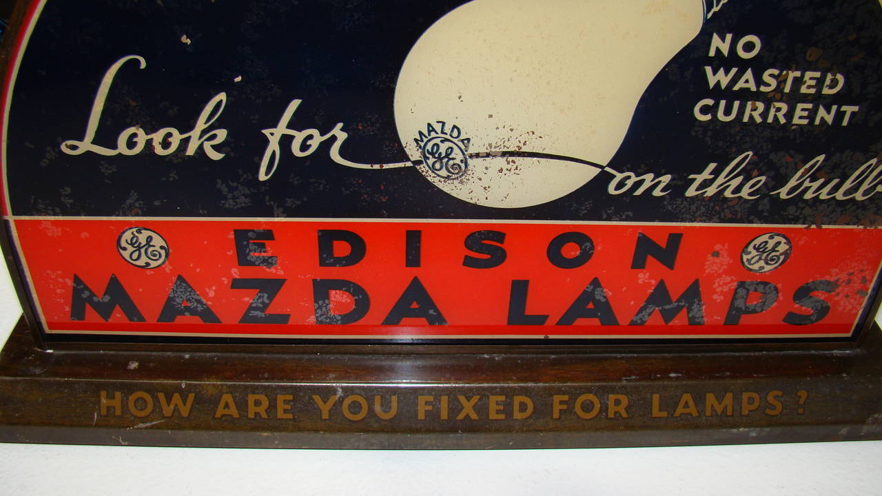 Art Deco Beautiful Edison Mazda Lamp, Retail Display
