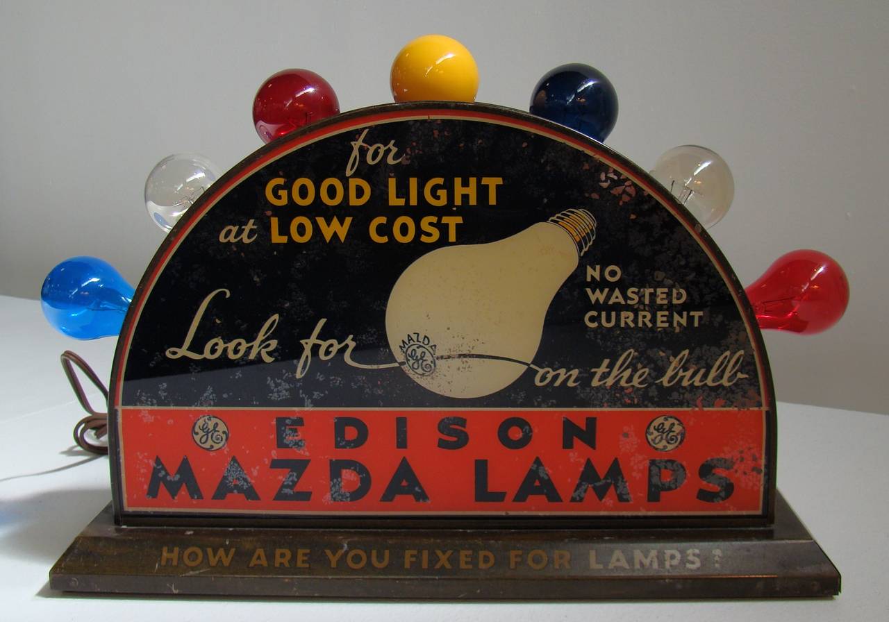 Beautiful Edison Mazda Lamp, Retail Display In Distressed Condition In Denver, CO