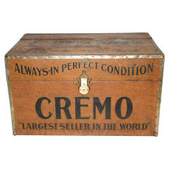 Antique Early "Cremo" Large Cigar Humidor Trunk