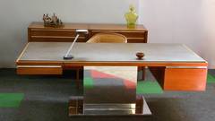 Cantilevered Teak Executive Desk by Warren Platner, 'USA'