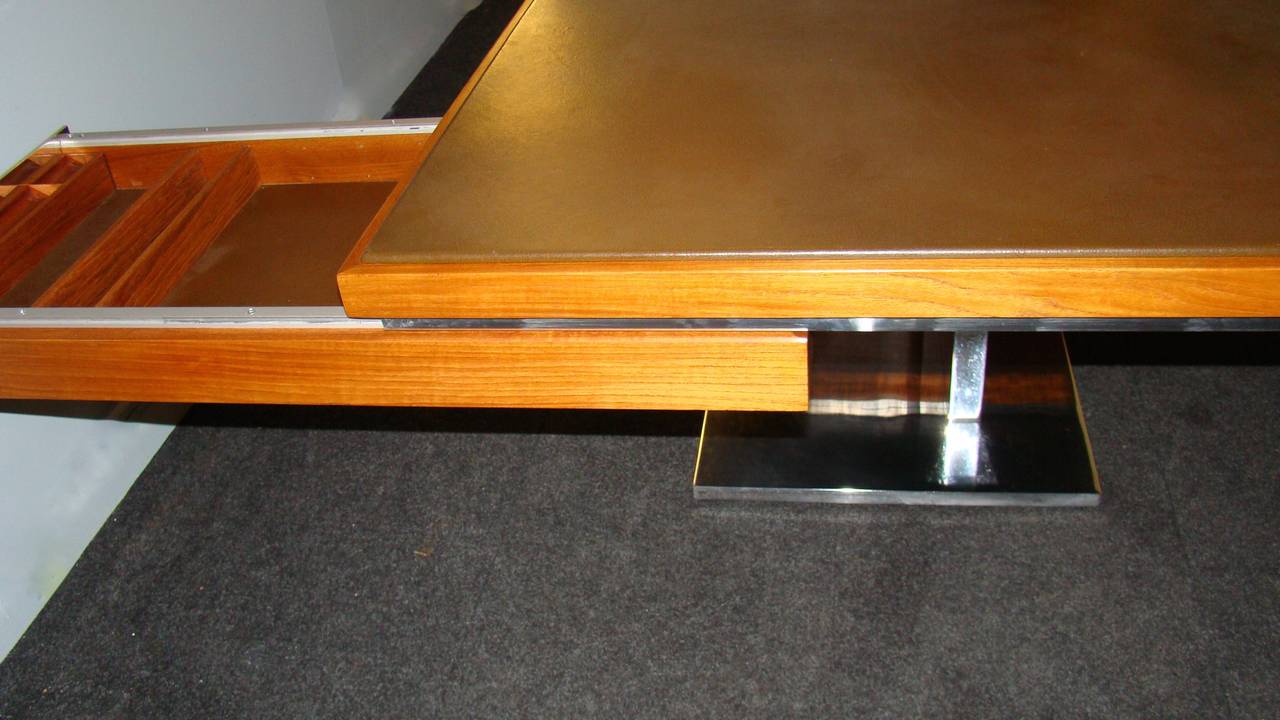 Cantilevered Teak Executive Desk by Warren Platner, 'USA' For Sale 1