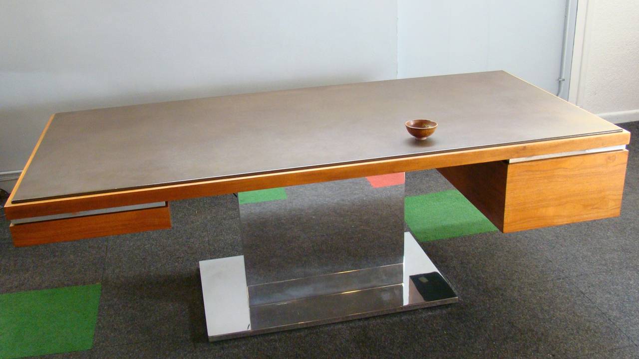 Cantilevered Teak Executive Desk by Warren Platner, 'USA' For Sale 2
