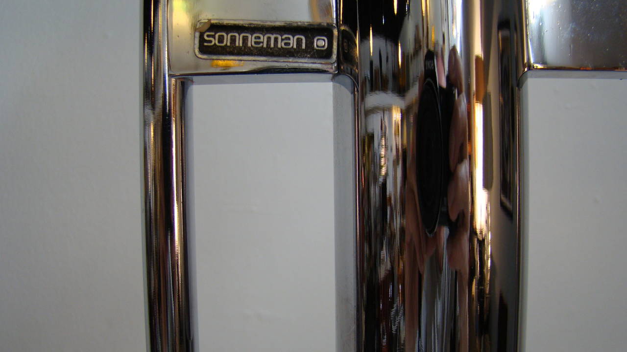 Robert Sonneman White Chrome Floor Lamp 