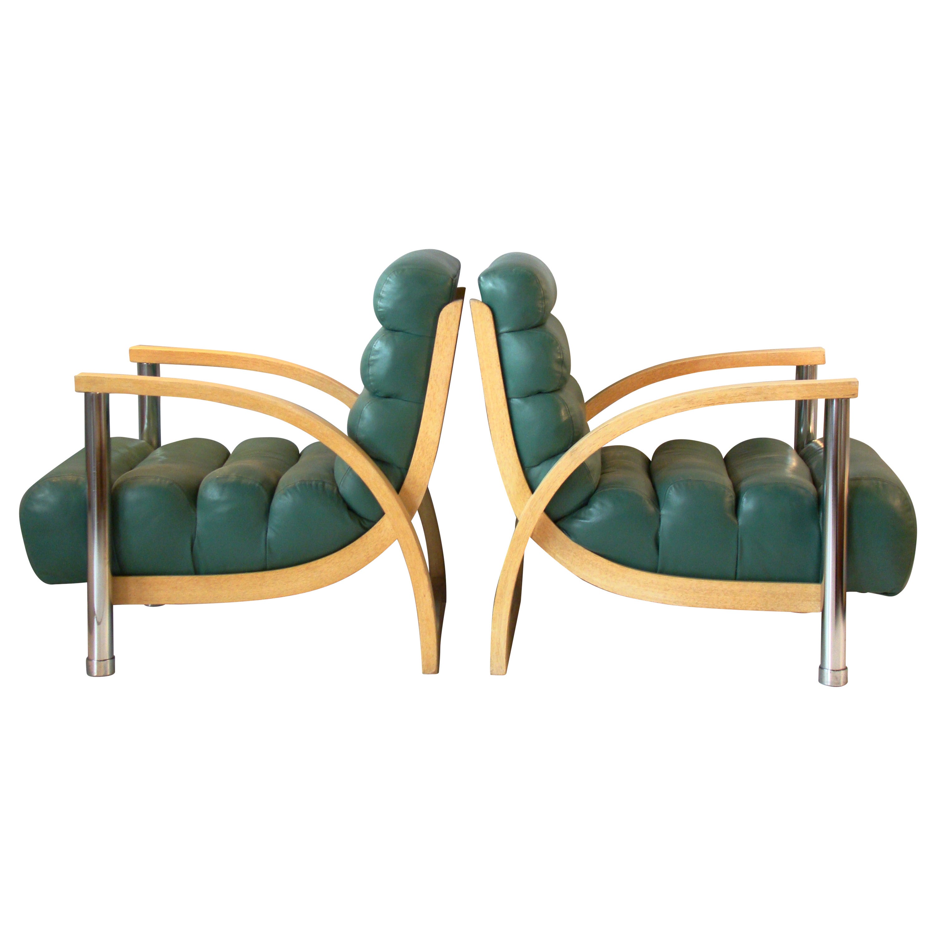 Pair of Art Deco inspired "Eclipse" Lounge Chairs by Jay Spectre SATURDAY SALE