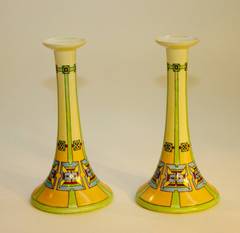 Vintage Pair of Art Deco Candlesticks
