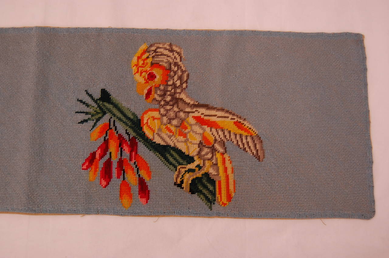 Mid-Century Modern Needlepoint Pillow Covers of Two Birds