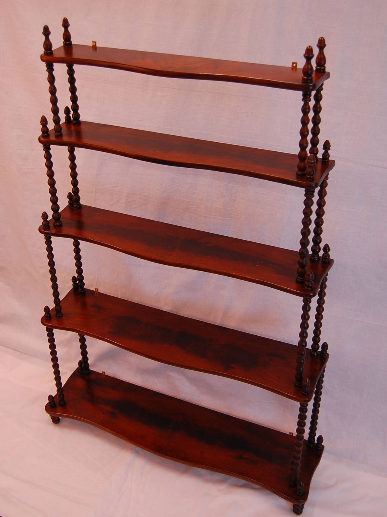 High Victorian Mahogany Five-Tier Wall Mount Etegere For Sale