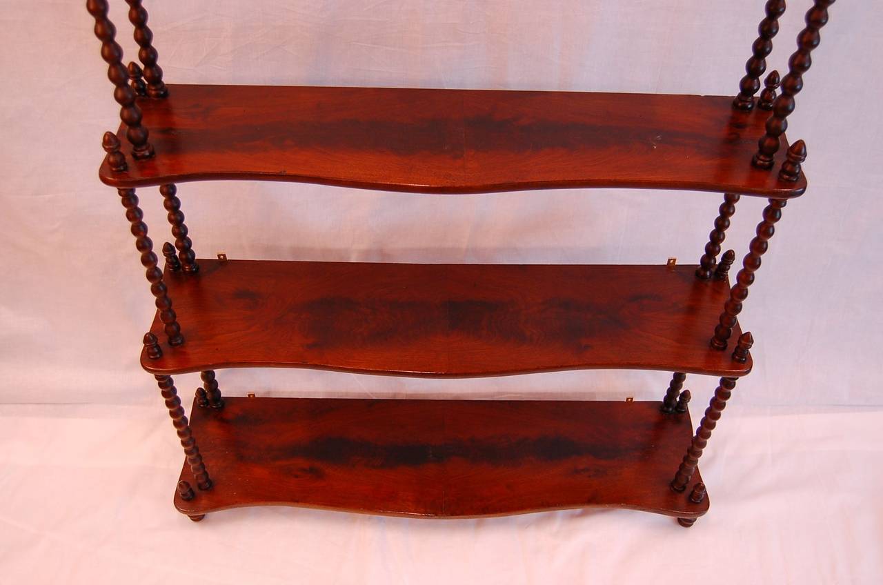 English Mahogany Five-Tier Wall Mount Etegere For Sale