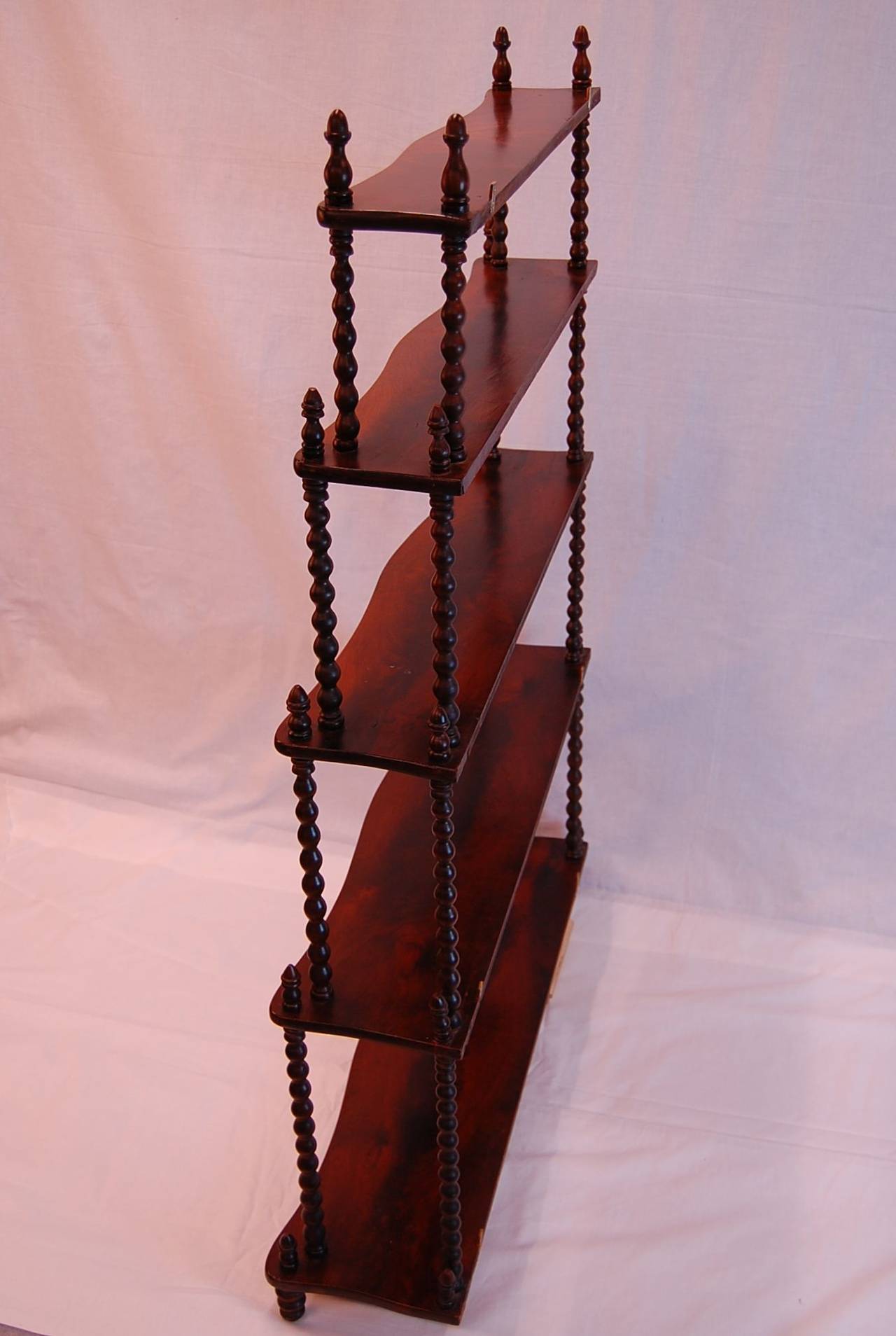 Mid-19th Century Mahogany Five-Tier Wall Mount Etegere For Sale
